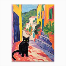 Painting Of A Cat In Split Croatia 4 Canvas Print