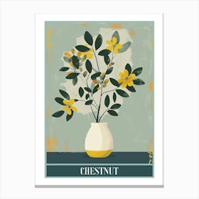 Chestnut Tree Flat Illustration 3 Poster Canvas Print