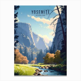 Yosemite National Park Painting Canvas Print