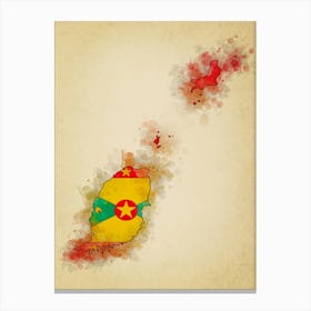 Grenada Flag Vintage Canvas Print