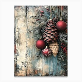 Vintage Holiday Mixed Media 12 Canvas Print