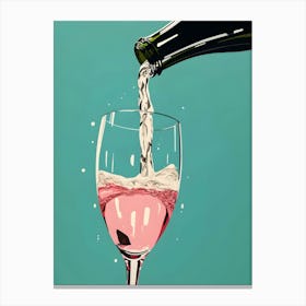 Pink Wine Pouring Canvas Print