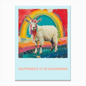 Happiness Is In Rainbows Animal Poster 1 Canvas Print