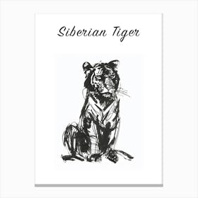 B&W Siberian Tiger Poster Canvas Print