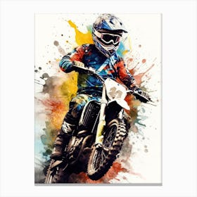 Motocross Rider sport art Canvas Print