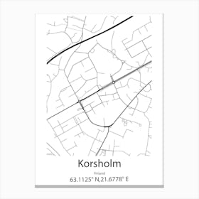 Korsholm,Finland Minimalist Map Canvas Print