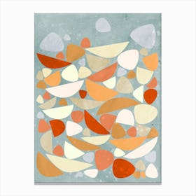 Sea Bed Abstract Orange Cream Peach Sea Foam Green Canvas Print