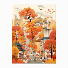 Tokyo In Autumn Fall Travel Art 1 Canvas Print