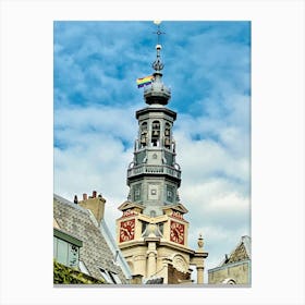 Clock Tower In Amsterdam 4 Canvas Print