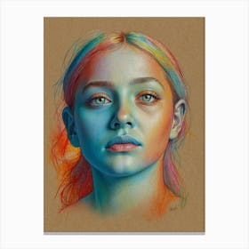 Girl With Colorful Hair 1 Canvas Print