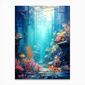 Underwater Abstract Minimalist 4 Canvas Print