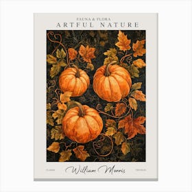 William Morris Pumpkins Autumn Fall Leaves Exhibition Canvas Print