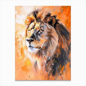 African Lion Symbolic Imagery Acrylic Painting 2 Canvas Print