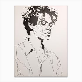 Harry Styles Line Drawing 2 Canvas Print