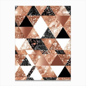 Gold And Black Geometric Pattern 1 Canvas Print