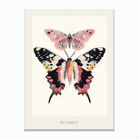 Colourful Insect Illustration Butterfly 24 Poster Canvas Print