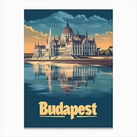 Aihrgdesign A Classic 1960s Travel Poster For Budapest 1 Canvas Print