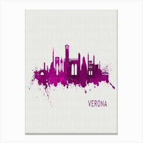 Verona Italy City Purple Canvas Print