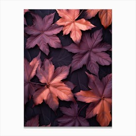 Dark Autumn Leaves Canvas Print