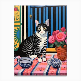 Cat On A Table 1 Canvas Print