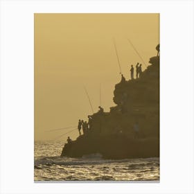 Fishing At Sunset Canvas Print