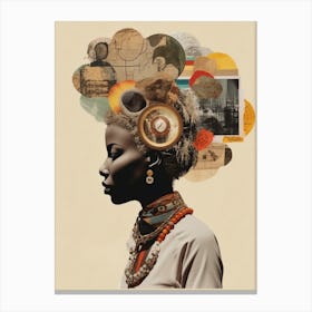 Afro Collage Portrait 1 Canvas Print