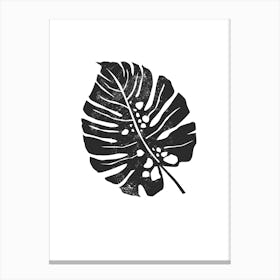 Leaf Linocut Canvas Print