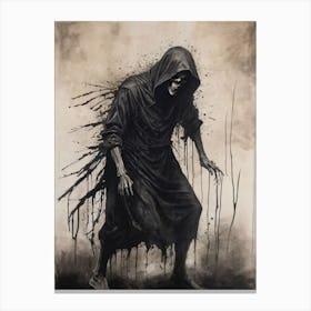 Dance With Death Skeleton Painting (42) Canvas Print
