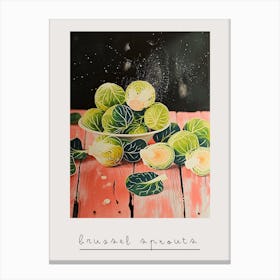 Art Deco Brussel Sprouts Still Life 2 Poster Canvas Print
