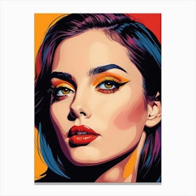 Woman Portrait In The Style Of Pop Art (41) Canvas Print