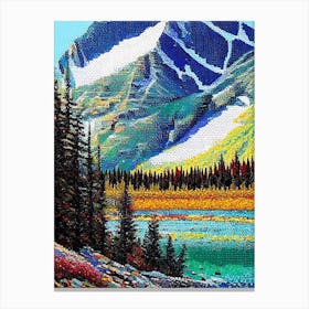 Jasper National Park Canada Pointillism Canvas Print