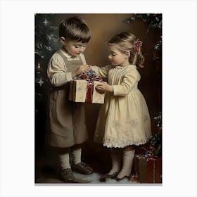 Little Boy And Little Girl Canvas Print