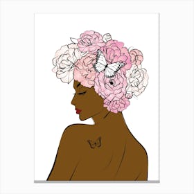 Flower Girl Dark Skin Three Canvas Print