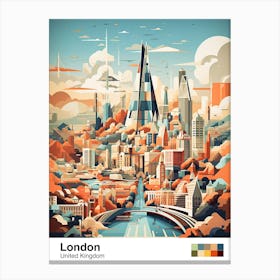 London, United Kingdom, Geometric Illustration 1 Poster Canvas Print