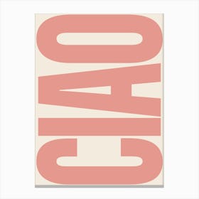 Ciao Typography - Pink Canvas Print