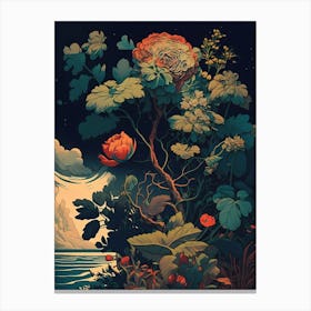 Flowers In The Night Canvas Print