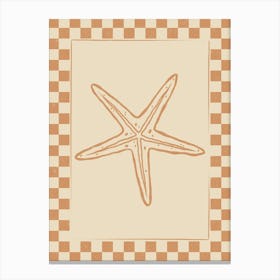 Starfish with Checkered Border Canvas Print