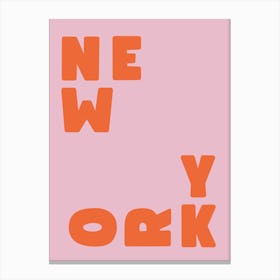 New york funky text colorful maximalist wall art | Trendy travel prints Canvas Print