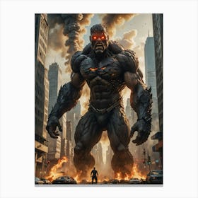 Urban Apocalypse: The Colossal Creature Savage Rampage Canvas Print