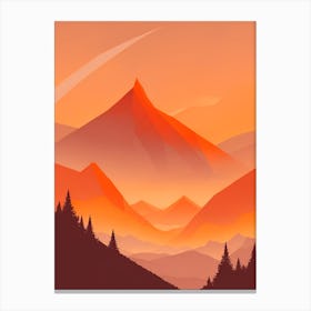 Misty Mountains Vertical Composition In Orange Tone 244 Canvas Print