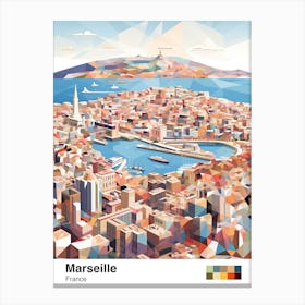 Marseille, France, Geometric Illustration 2 Poster Canvas Print
