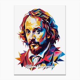 William Shakespeare 03 Portrait WPAP Pop Art Canvas Print