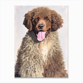 Irish Water Spaniel Watercolour dog Canvas Print