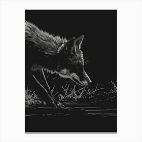 Wolf In The Dark Canvas Print