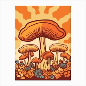 Retro Mushrooms 5 Canvas Print