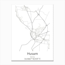 Husum,Germany Minimalist Map Canvas Print