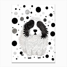 Dog With Polka Dots Portrait Canvas Print