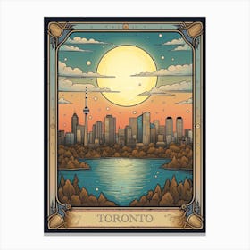 Toronto, Canada, Tarot Card Travel  Line Art 4 Canvas Print