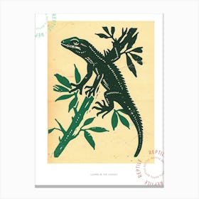 Lizard In The Leaves Bold Block 2 Poster Canvas Print