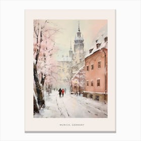 Dreamy Winter Painting Poster Munich Germany 3 Canvas Print